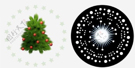 放射状圆圈圣诞树