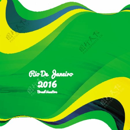 巴西色彩波浪背景抽象风格里约奥运会背景