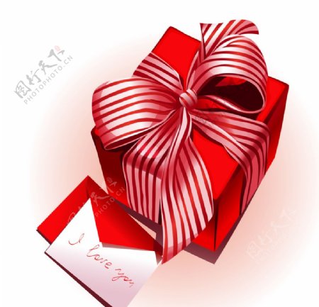 情人节礼物三种红色丝带