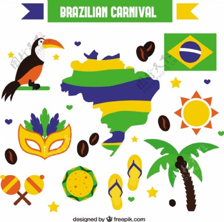 巴西狂欢节地图元素