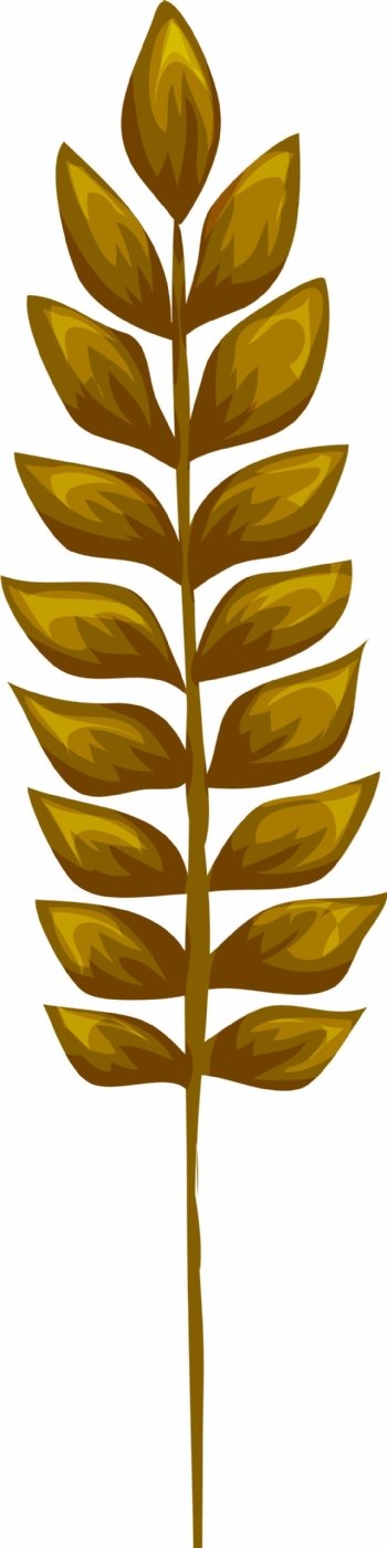 金色树枝卡通植物矢量素材