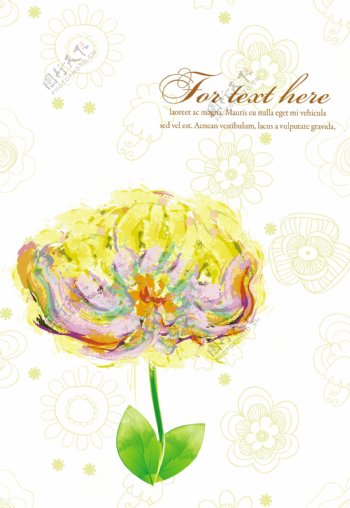 色彩斑斓的花朵插画背景素材