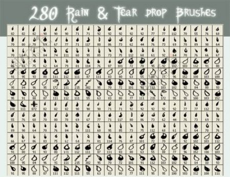 280种小雨滴笔刷