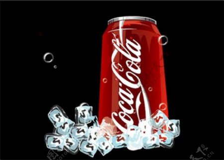 可口可乐罐装饮料矢量素材AI
