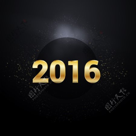2016金色圆环新年素材