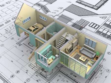 建筑图纸与3D房屋模型