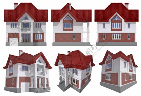 3D豪华别墅建筑模型