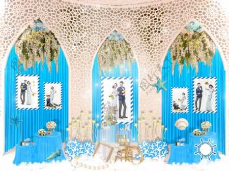 蓝色地中海婚礼展示区