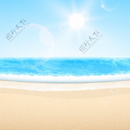 中文摘要蓝色天空的夏季海滩