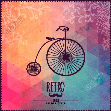 复古自行车广告设计图片