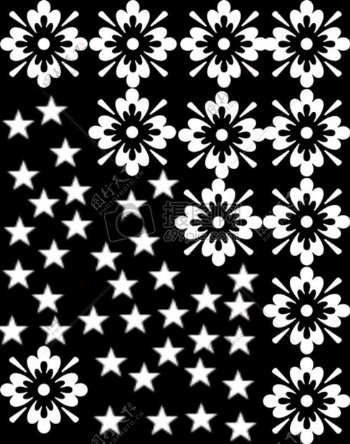 黑色的花朵星星