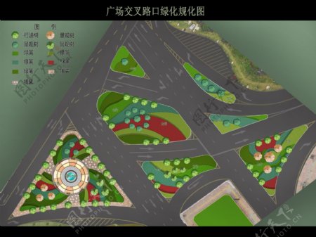 广场环岛绿化规划图