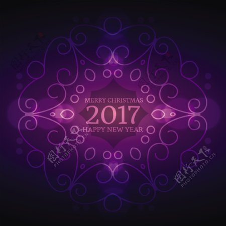 2017新年花卉装饰背景