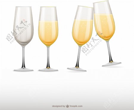 香槟杯设计矢量素材图片