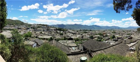 俯瞰丽江古城图片