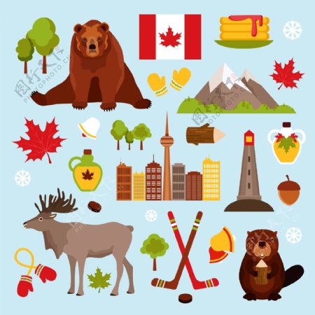 加拿大旅行插画