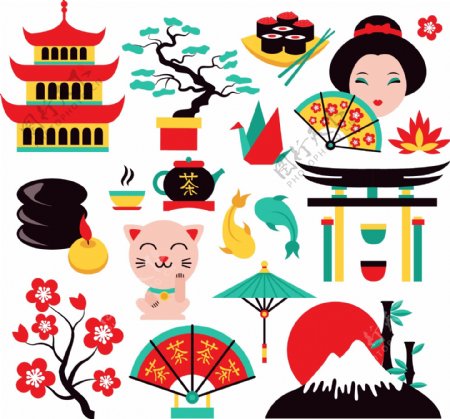 日式风情旅行插画