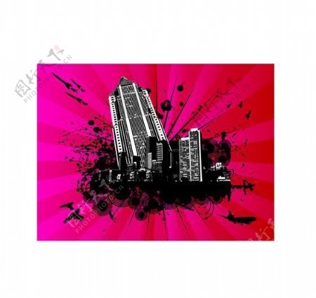 潮流城市建筑主题插画矢量素材eps格式06