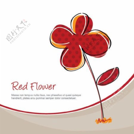 红色花卉植物质朴的背景