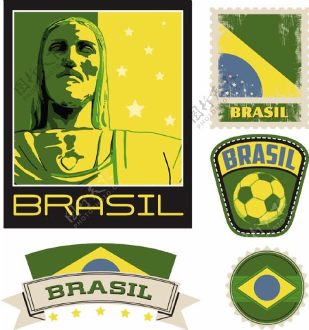 绿色巴西标志背景