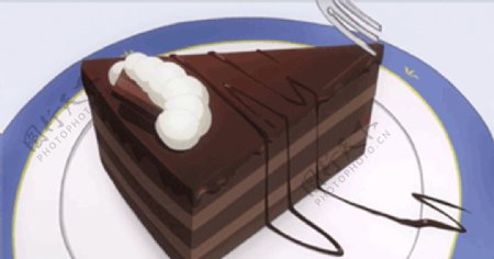 GIF巧克力蛋糕美食动态图