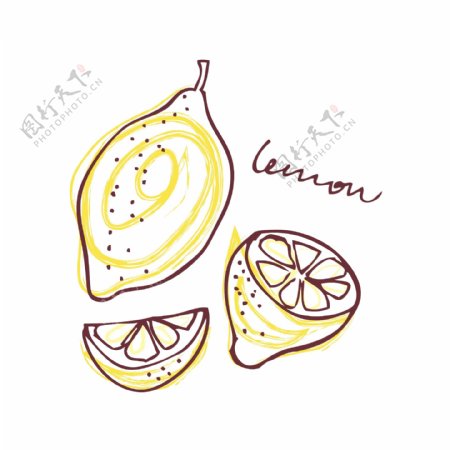 手绘柠檬矢量图下载