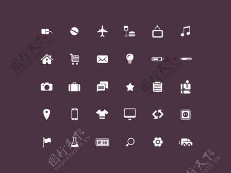 迷你网页UI线性icon图标集