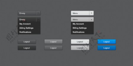 网页下拉框下拉菜单按钮素材
