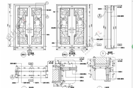 红木大门CAD图纸