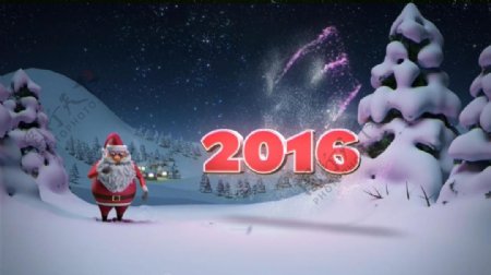 卡通圣诞老年庆祝新年视频素材