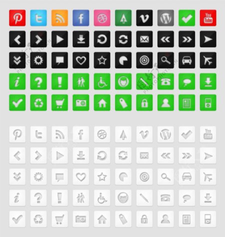 圆角矩形多媒体社交icon图标