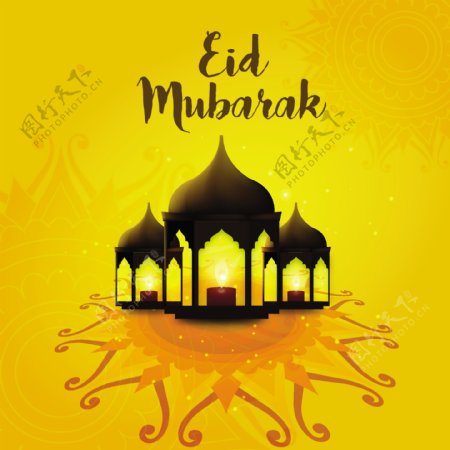 Eidmubarak橙色背景