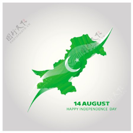 巴基斯坦独立日地图设计