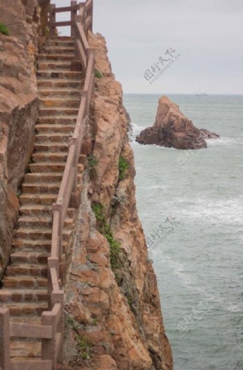 海边风景石头楼梯