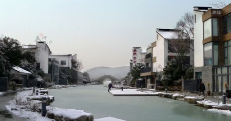 南湖水街雪景