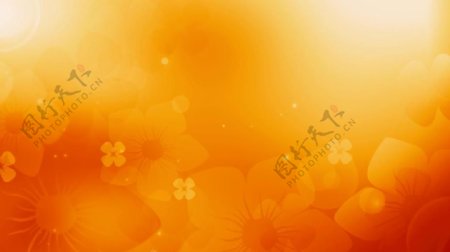 温暖橙色光效花朵装饰素材