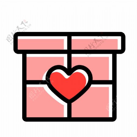 粉色爱心包装礼品盒素材图片