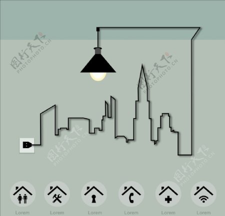 灯具城市建筑