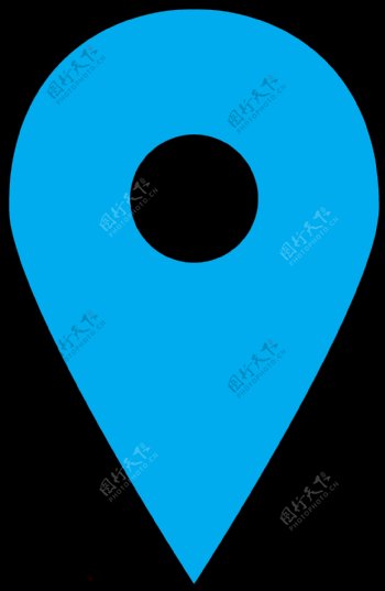蓝色地图标记免抠png透明图层素材