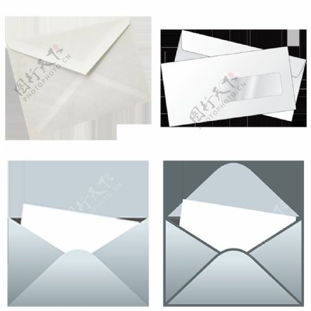 白色信封图标免抠png透明图层素材
