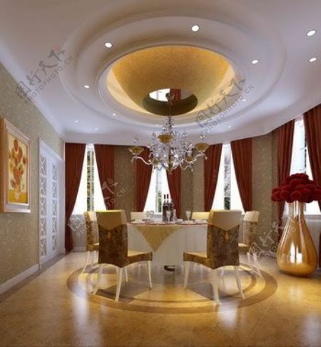 富丽堂皇的酒店式客房餐厅模式