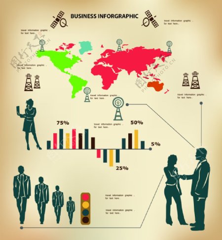 世界地图图元素商业分析