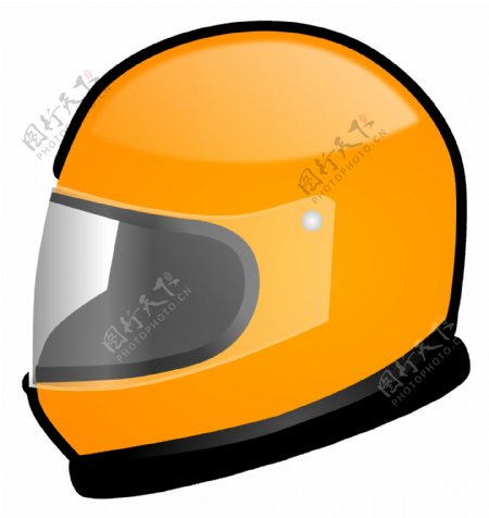 黄色摩托车头盔免抠png透明图层素材