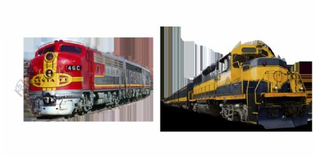 两列火车图片免抠png透明图层素材