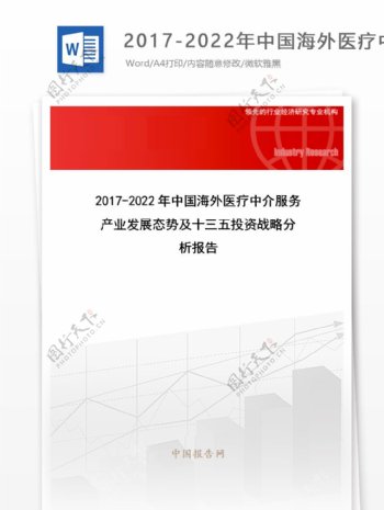 20172022年中国海外医疗中介服务产业发展态势及十三五投资战略分析报告目录