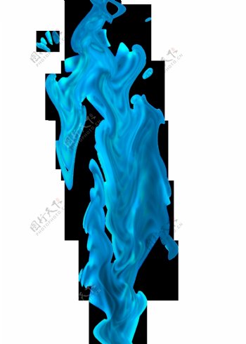 蓝色缥缈波纹png元素素材