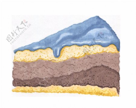 蓝油蛋糕卡通透明装饰素材