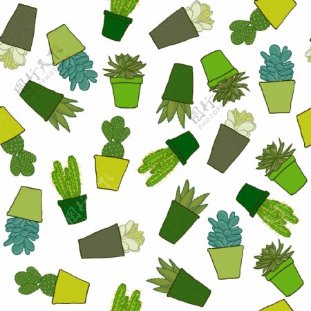 绿色清新植物壁纸图案
