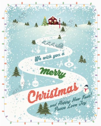 清新2018圣诞节海报设计