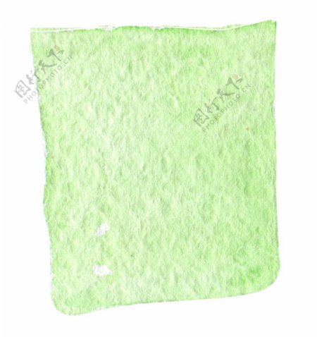 绿色小方巾卡通水彩透明素材